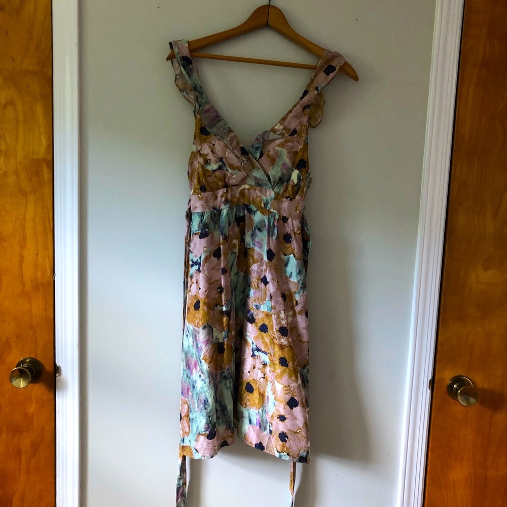 Theory Floral Midi address, Size 0